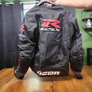 Icon suzuki gsx-r XL jacket and gloves